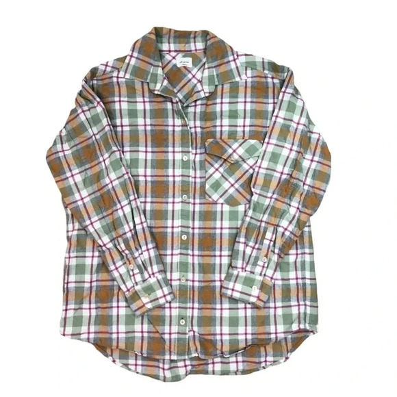 Aritzia Wilfred Free Marta Button-Up | Terracotta & Rust Orange Plaid Size 1/ XS - Picture 2 of 10